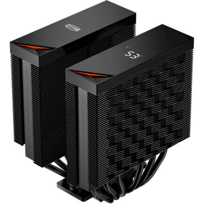 Кулер для процесора PcCooler RT620 Digital, Black, алюміній/мідь, 2x120 мм, для Intel 1851/1700/1200/115x, AMD AM5/AM4, висота 157 мм, до 265 Вт, цифровий LED дисплей (RT620-BKNWYL-GL)