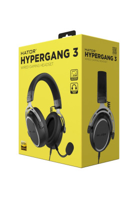 Навушники Hator Hypergang 3 Hi-Res, Black, Mini jack 3.5 мм, знімний мікрофон, динаміки 53 мм з неодимовим магнітом, 32 Ом, 112 дБ, 1.3 м (ESH05)