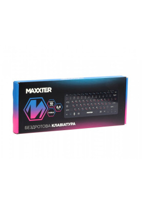 Клавіатура бездротова Maxxter KBW-C01B-UA, Black, USB 2.4GHz, 78 кнопок, акумулятор 180 mAh