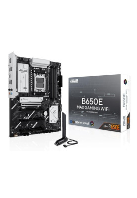 Материнська плата AM5 Asus B650E MAX GAMING WIFI, B650, 4xDDR5, Int.Video (CPU), 4xSATA3, 3xM.2, 1xPCI-E 5.0 x16, 1xPCI-E 4.0 x16, 2xPCI-E 3.0 x16, Realtek 7.1, Realtek 2.5Gb, WiFi 6E, Bluetooth 5.3, 8xUSB 3.2 / 8xUSB 2.0, HDMI/DP, ATX