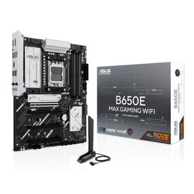 Материнська плата AM5 Asus B650E MAX GAMING WIFI, B650, 4xDDR5, Int.Video (CPU), 4xSATA3, 3xM.2, 1xPCI-E 5.0x16, 1xPCI-E 4.0x16, 2xPCI-E. 2.5Gb, WiFi 6E, Bluetooth 5.3, 8xUSB 3.2/8xUSB 2.0, HDMI/DP, ATX