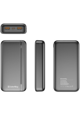 Універсальна мобільна батарея 20000 mAh, ColorWay EnergyPlus, Black, 22.5 Вт, 1xType-C (PD3.0) / 2xUSB (QC4.0), LED індикатор заряду (CW-PB200LPB4BK-PD)