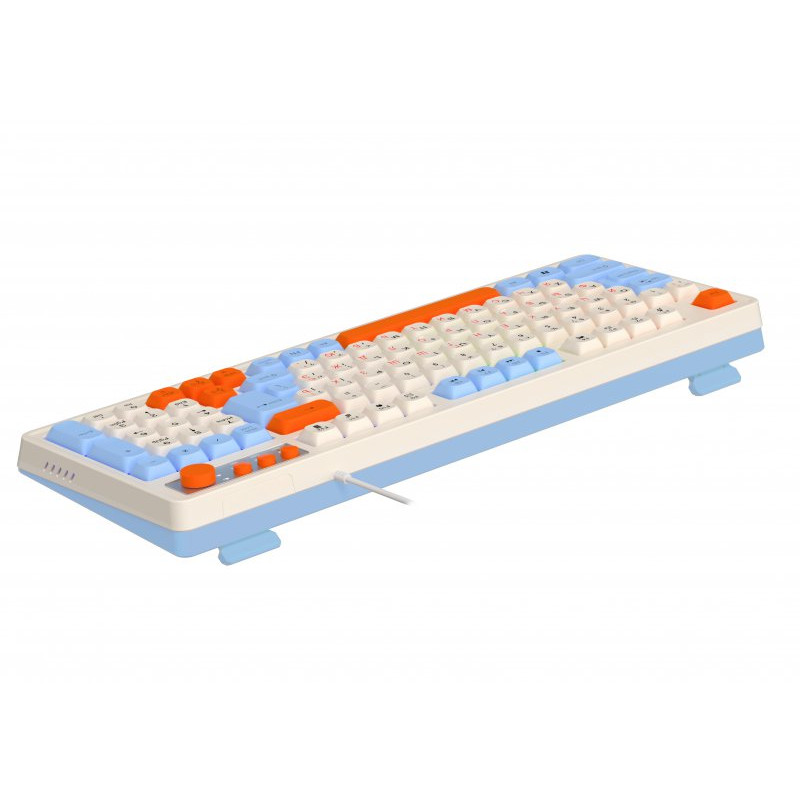Клавіатура Maxxter KBG-3C01-UA, White, USB, 98 кнопок, LED підсвічування, 1.8 м