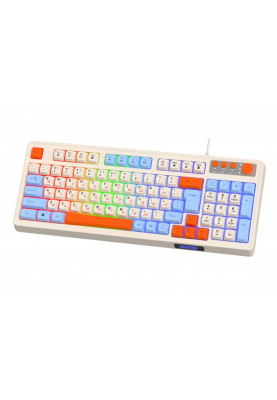 Клавіатура Maxxter KBG-3C01-UA, White, USB, 98 кнопок, LED підсвічування, 1.8 м