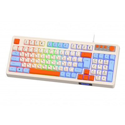 Клавіатура Maxxter KBG-3C01-UA, White, USB, 98 кнопок, LED підсвічування, 1.8 м