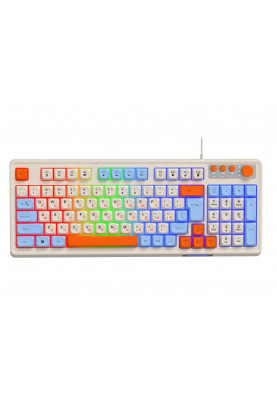 Клавіатура Maxxter KBG-3C01-UA, White, USB, 98 кнопок, LED підсвічування, 1.8 м