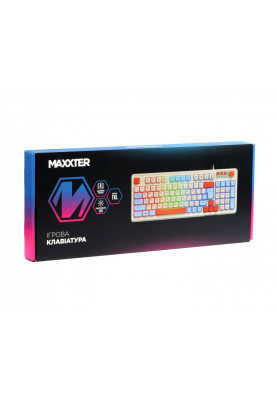 Клавіатура Maxxter KBG-3C01-UA, White, USB, 98 кнопок, LED підсвічування, 1.8 м