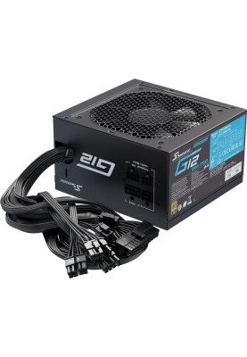 Блок живлення 750 Вт, Seasonic G12 GM, Black, напівмодульний, 80+ Gold, Active PFC, 12 см, 3xMolex / 6xSATA / 3x6+2-pin / 2x4+4-pin / 20+4-pin, захист OPP/OVP/OCP/SCP/OTP/UVP (G12 GM-750)