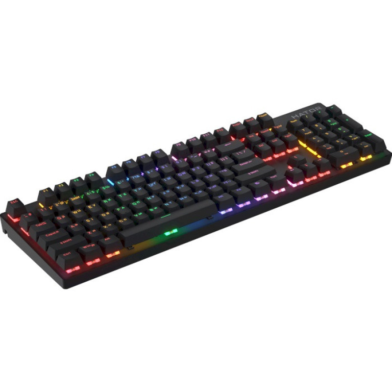 Клавіатура Hator Icefall Mecha Rainbow, Black, USB, механічна (перемикачі Origin Red Linear), LED "Rainbow" підсвічування, 104 кнопки, 1.8 м (HTK104UA)