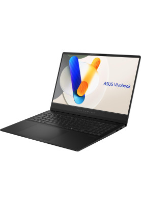 Ноутбук 15" Asus Vivobook S 15 OLED M5506UA-MA053 Neutral Black, 15.6" (2880x1620, OLED, 120Hz), AMD Ryzen 7 8845HS (8x3.8-5.1 GHz), 16Gb LPDDR5X, 512Gb SSD, AMD Radeon, WiFi 6E, Bluetooth 5.3, Web, 2xType-C / 2xUSB 3.2, HDMI, 75 Wh, DOS (90NB14