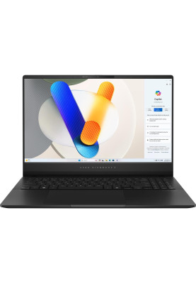 Ноутбук 15" Asus Vivobook S 15 OLED M5506UA-MA053 Neutral Black, 15.6" (2880x1620, OLED, 120Hz), AMD Ryzen 7 8845HS (8x3.8-5.1 GHz), 16Gb LPDDR5X, 512Gb SSD, AMD Radeon, WiFi 6E, Bluetooth 5.3, Web, 2xType-C / 2xUSB 3.2, HDMI, 75 Wh, DOS (90NB14