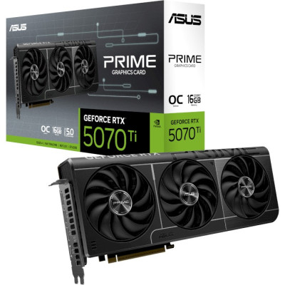 Відеокарта GeForce RTX 5070 Ti, ASUS, PRIME OC, 16Gb GDDR7, 256-bit, HDMI/3xDP, 2527/28000 MHz, 16-pin (PRIME-RTX5070TI-O16G)