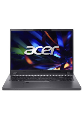 Ноутбук 16" Acer TravelMate P2 TMP216-51-G2-TCO-34WZ, Shale Black 16" (1920x1200, IPS, 60Hz), Intel Core 3-100U (6x1.2-4.7GHz), 16Gb DDR5, 512Gb NVMe, Intel UHD, LAN, WiFi 6E, Bluetooth 5.3, Web, 1xType-C/2xUSB 3.0, HDMI, 53 Wh, DOS (NX.BB7EU.00