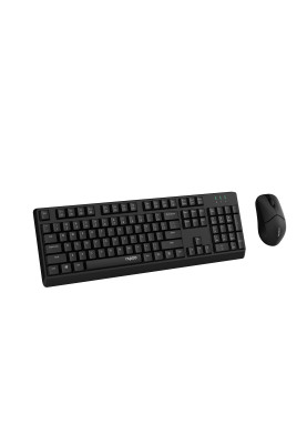 Комплект клавіатура+миша Rapoo X1500, Black, Bluetooth / 2.4 GHz / USB, 1 х AA, миша: 1200dpi, оптична, 3 кнопки, клавиатура: кнопок 107 шт. (мембранні), радіус дії 10 м