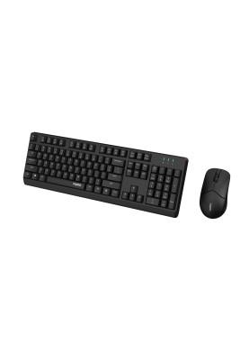 Комплект клавіатура+миша Rapoo X1500, Black, Bluetooth / 2.4 GHz / USB, 1 х AA, миша: 1200dpi, оптична, 3 кнопки, клавиатура: кнопок 107 шт. (мембранні), радіус дії 10 м