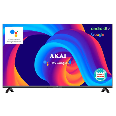 Телевізор 55" Akai AK55D23UG, Black, LED 4K 3840x2160, 60 Гц, Smart TV, Google system, DVB-T2/C, 3xHDMI, 2xUSB, VESA 200x200