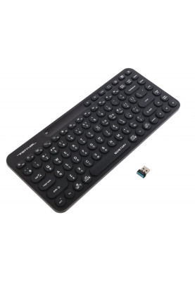 Клавіатура бездротова A4Tech FBK36C AS "Fstyler", Black, Bluetooth / USB 2.4GHz, компактний розмір, 12 мультимедійних кнопок, безшумна робота (QuietKey), до 3-х пристроїв, акумулятор, UA/US