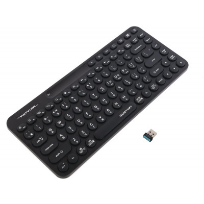 Клавіатура бездротова A4Tech FBK36C AS `Fstyler`, Black, Bluetooth / USB 2.4GHz, компактний розмір, 12 мультимедійних кнопок, безшумна робота (QuietKey), до 3-х пристроїв, акумулятор, UA/US