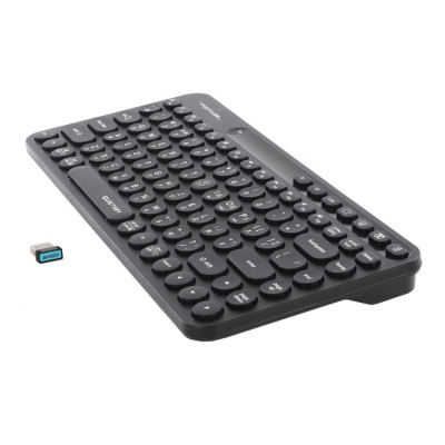 Клавіатура бездротова A4Tech FBK36C AS `Fstyler`, Black, Bluetooth / USB 2.4GHz, компактний розмір, 12 мультимедійних кнопок, безшумна робота (QuietKey), до 3-х пристроїв, акумулятор, UA/US