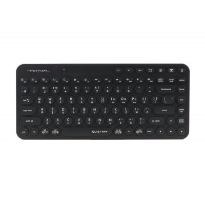 Клавіатура бездротова A4Tech FBK36C AS "Fstyler", Black, Bluetooth / USB 2.4GHz, компактний розмір, 12 мультимедійних кнопок, безшумна робота (QuietKey), до 3-х пристроїв, акумулятор, UA/US