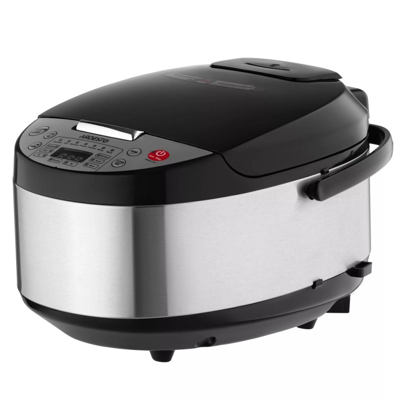 Мультиварка Ardesto MC-P13, Black/Inox, 860W, 5л, 13 програм, LED-дисплей, електроне керування, таймер, антипригарне покриття чаші, програма Твій рецепт, книга рецептів
