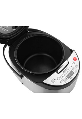 Мультиварка Ardesto MC-P13, Black/Inox, 860W, 5л, 13 програм, LED-дисплей, електроне керування, таймер, антипригарне покриття чаші, програма Твій рецепт, книга рецептів