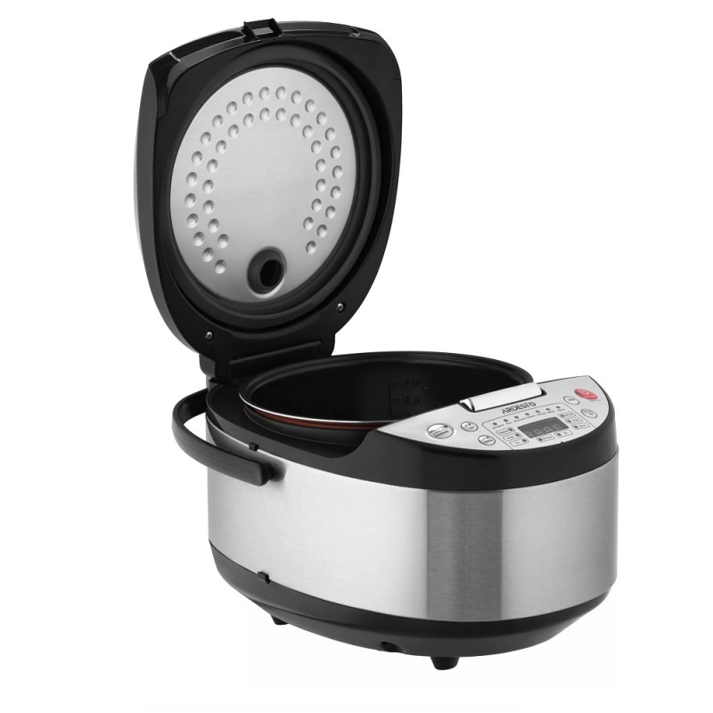 Мультиварка Ardesto MC-P13, Black/Inox, 860W, 5л, 13 програм, LED-дисплей, електроне керування, таймер, антипригарне покриття чаші, програма Твій рецепт, книга рецептів