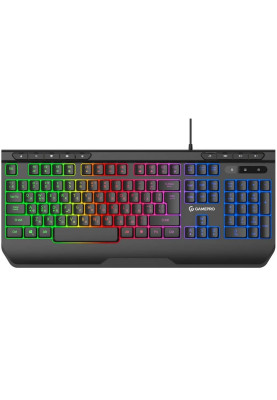 Клавіатура GamePro GK550, Black, USB, мембранна, LED-підсвічування, 104 кнопки, 1.5 м, UK/EN