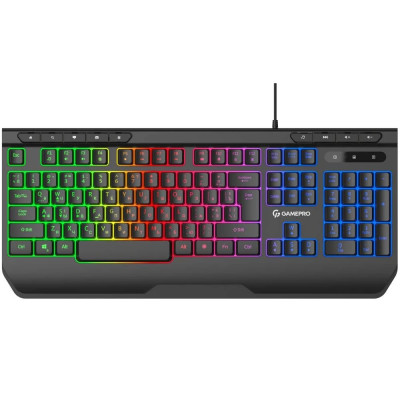 Клавіатура GamePro GK550, Black, USB, мембранна, LED-підсвічування, 104 кнопки, 1.5 м, UK/EN