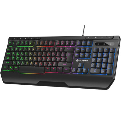 Клавіатура GamePro GK550, Black, USB, мембранна, LED-підсвічування, 104 кнопки, 1.5 м, UK/EN