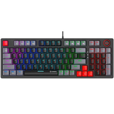Клавіатура GamePro MK120B, Black/Grey, USB, механічна (перемикачі Blue), райдужне LED-підсвічування, 96 кнопок, 1.5 м, UK/RU/EN