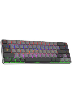 Клавіатура бездротова GamePro MK122R Red Switch, Dark Gray, 2.4GHz / USB, механічна (перемикачі Outemu Red), 68 кнопок, LED підсвічування, акумулятор 2000 mA