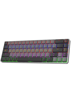 Клавіатура бездротова GamePro MK122R Red Switch, Dark Gray, 2.4GHz / USB, механічна (перемикачі Outemu Red), 68 кнопок, LED підсвічування, акумулятор 2000 mA