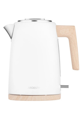 Електрочайник Ardesto EKL-F420WWD, White, 2200 Вт, 1.7 л, дисковий, індикатор роботи, корпус нержавіюча сталь, автоматичне відключення за відсутності води