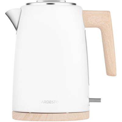 Електрочайник Ardesto EKL-F420WWD, White, 2200 Вт, 1.7 л, дисковий, індикатор роботи, корпус нержавіюча сталь, автоматичне відключення за відсутності води