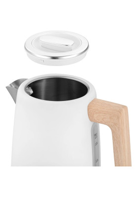 Електрочайник Ardesto EKL-F420WWD, White, 2200 Вт, 1.7 л, дисковий, індикатор роботи, корпус нержавіюча сталь, автоматичне відключення за відсутності води