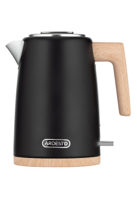 Електрочайник Ardesto EKL-F420BWD, Black, 2200 Вт, 1.7 л, дисковий, індикатор роботи, корпус нержавіюча сталь, автоматичне відключення за відсутності води