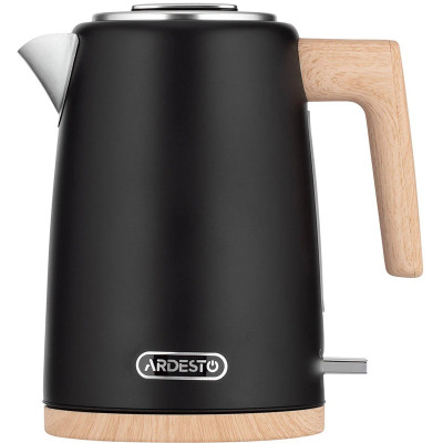 Електрочайник Ardesto EKL-F420BWD, Black, 2200 Вт, 1.7 л, дисковий, індикатор роботи, корпус нержавіюча сталь, автоматичне відключення за відсутності води