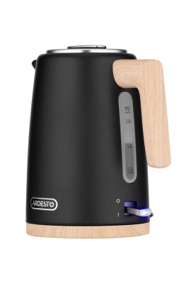Електрочайник Ardesto EKL-F420BWD, Black, 2200 Вт, 1.7 л, дисковий, індикатор роботи, корпус нержавіюча сталь, автоматичне відключення за відсутності води