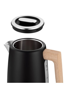 Електрочайник Ardesto EKL-F420BWD, Black, 2200 Вт, 1.7 л, дисковий, індикатор роботи, корпус нержавіюча сталь, автоматичне відключення за відсутності води