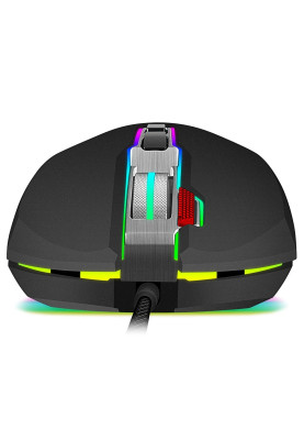 Миша GamePro Phoenix (GM543), Black, USB, оптична (сенсор Sunplus 199 IC), 6400 dpi, 8 кнопок, кабель 1.5 м, RGB підсвічування