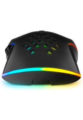 Миша GamePro Phoenix (GM543), Black, USB, оптична (сенсор Sunplus 199 IC), 6400 dpi, 8 кнопок, кабель 1.5 м, RGB підсвічування