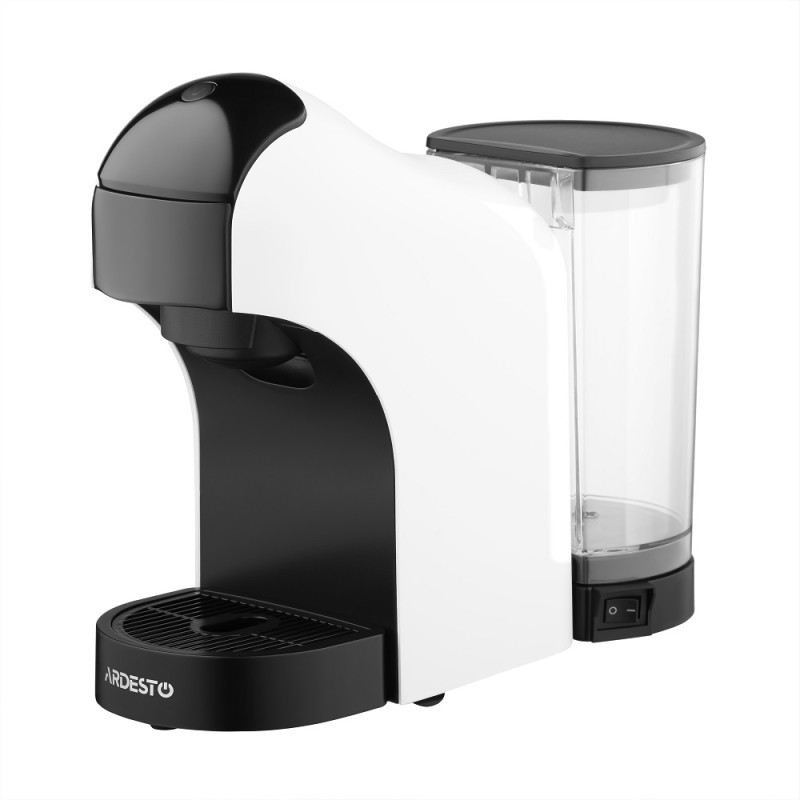 Кавоварка Ardesto YCM-CNDE, White/Black, 1400W, капсульна, 0.8л, капсули Nespresso, Nescafe Dolce Gusto, мелена кава, сенсорне керування