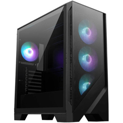 Корпус MSI MAG FORGE 320R AIRFLOW, Black, без БЖ, Mid Tower, для ATX / Micro-ATX / Mini-ITX, 2xUSB 3.2, макс. CPU - 160 мм / VGA - 390 мм, 4x120 мм ARGB, бічна панель із загартованого скла 4 мм