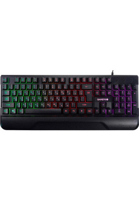 Клавіатура GamePro Headshot GK398, Black, USB, мембранні, RGB-підсвічування, 104 кнопок, 1.5 м, підставка для рук