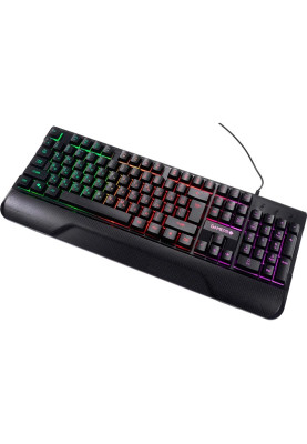 Клавіатура GamePro Headshot GK398, Black, USB, мембранні, RGB-підсвічування, 104 кнопок, 1.5 м, підставка для рук