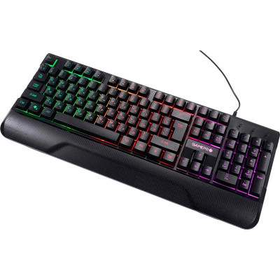 Клавіатура GamePro Headshot GK398, Black, USB, мембранні, RGB-підсвічування, 104 кнопок, 1.5 м, підставка для рук