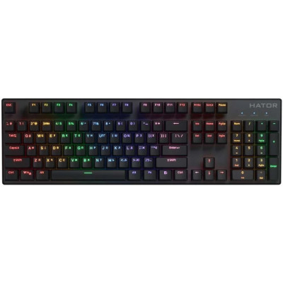 Клавіатура бездротова Hator Icefall Mecha, Black, USB 2.4GHz, механічна (перемикачі Origin Red Linear), райдужне LED підсвічування, акумулятор 2000 mAh (HTK204UA)