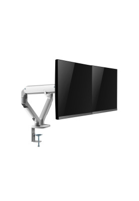 Кронштейн настільний для монітора 17-32" OfficePro MA422S, Silver, для двох екранів, VESA 100x100 мм/75x75 мм, регулювання (повороту, нахилу), навантаження до 9 кг