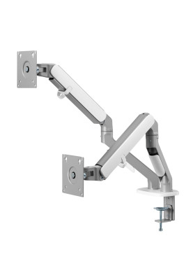 Кронштейн настільний для монітора 17-32" OfficePro MA422S, Silver, для двох екранів, VESA 100x100 мм/75x75 мм, регулювання (повороту, нахилу), навантаження до 9 кг